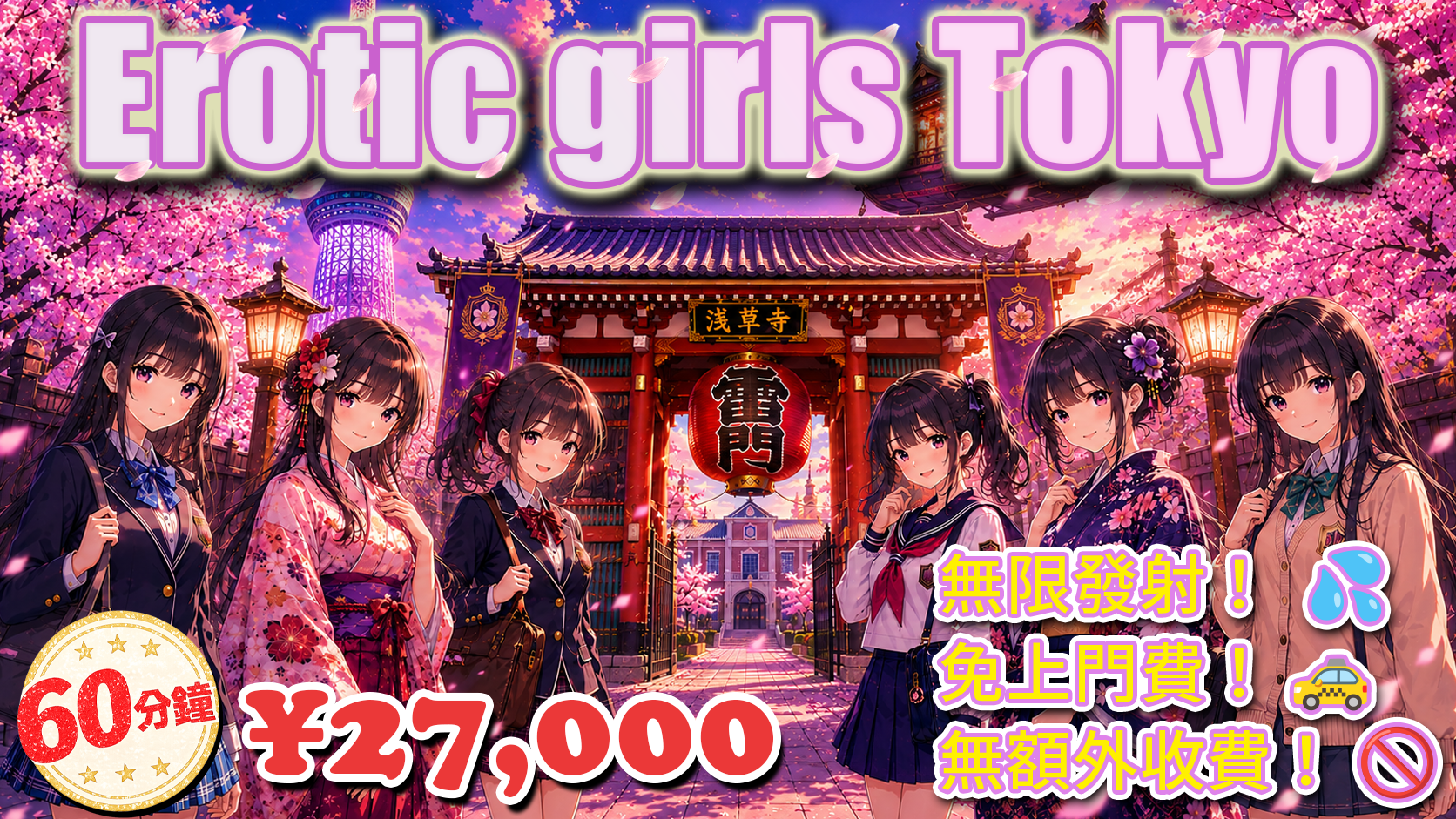 tokyo 淺草、上野 上門服務 Erotic girls Tokyo